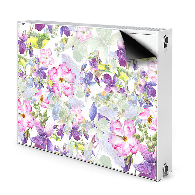 Funda magnética para el radiador Flores moradas