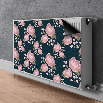 Funda magnética para el radiador Flores rosadas