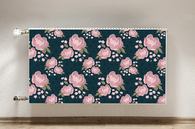 Funda magnética para el radiador Flores rosadas