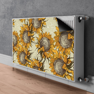 Funda magnética para el radiador Girasoles retro