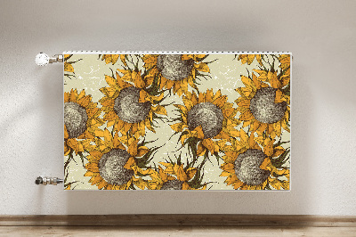 Funda magnética para el radiador Girasoles retro