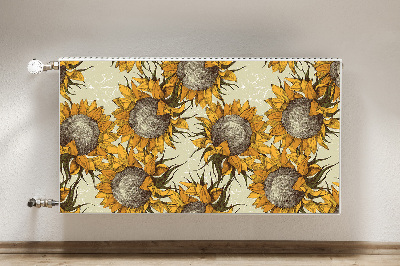 Funda magnética para el radiador Girasoles retro