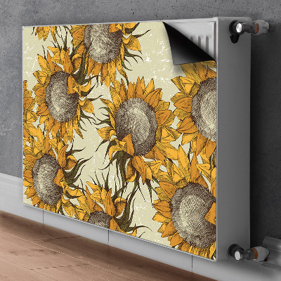 Funda magnética para el radiador Girasoles retro