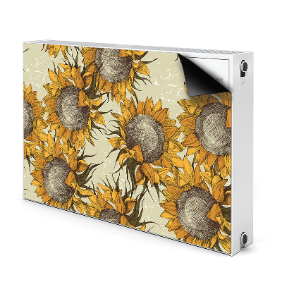 Funda magnética para el radiador Girasoles retro