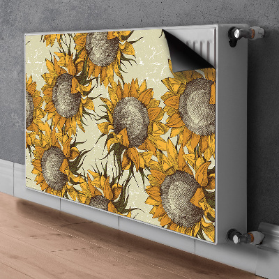 Funda magnética para el radiador Girasoles retro