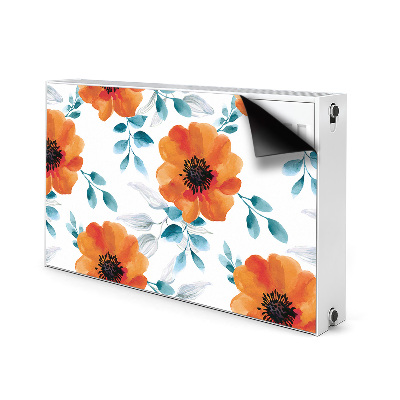 Funda magnética para el radiador flor naranja