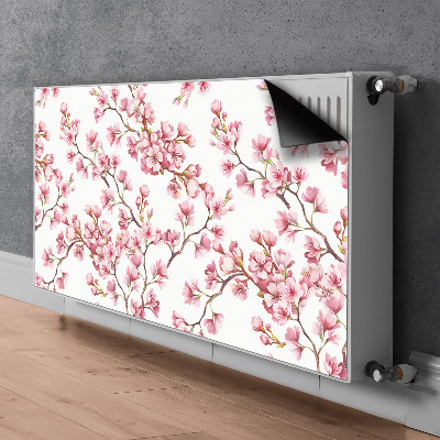 Funda magnética para el radiador Flores rosadas