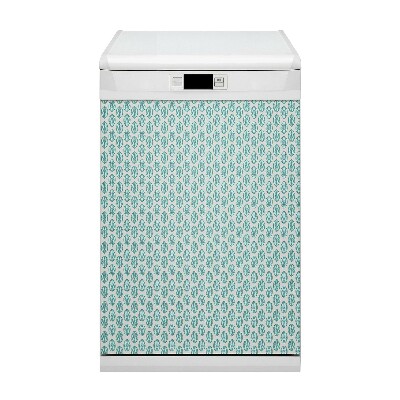 Cubierta magnética para lavavajillas, pintura de arte abstracto turquesa y  gris, imán verde azulado, cubierta de puerta de lavavajillas, panel de