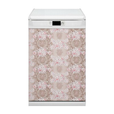 Funda magnética para lavavajillas rosas blancas