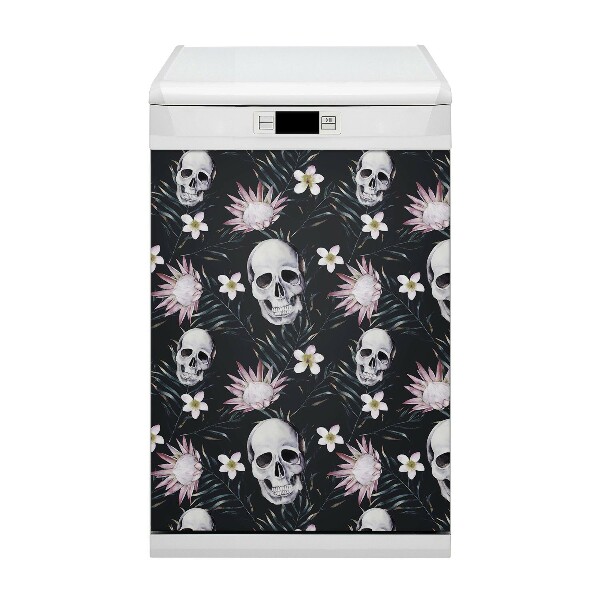 Imán decorativo para lavavajillas Cráneos y hojas