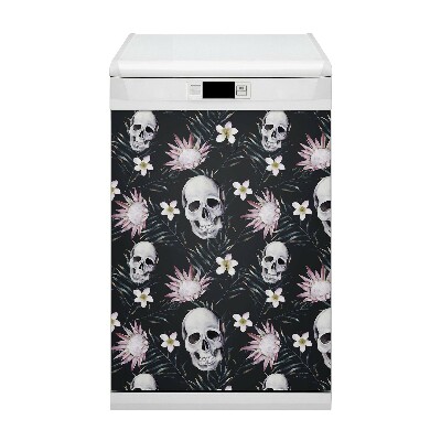 Imán decorativo para lavavajillas Cráneos y hojas