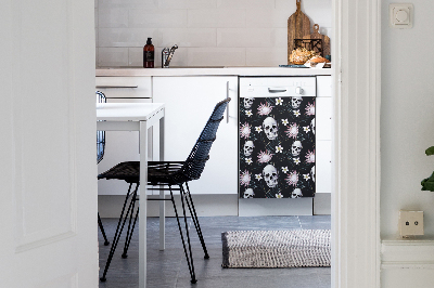 Imán decorativo para lavavajillas Cráneos y hojas