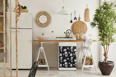 Imán decorativo para lavavajillas Cráneos y hojas