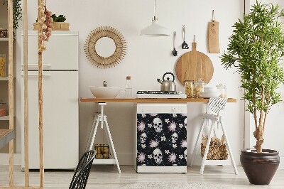Imán decorativo para lavavajillas Cráneos y hojas