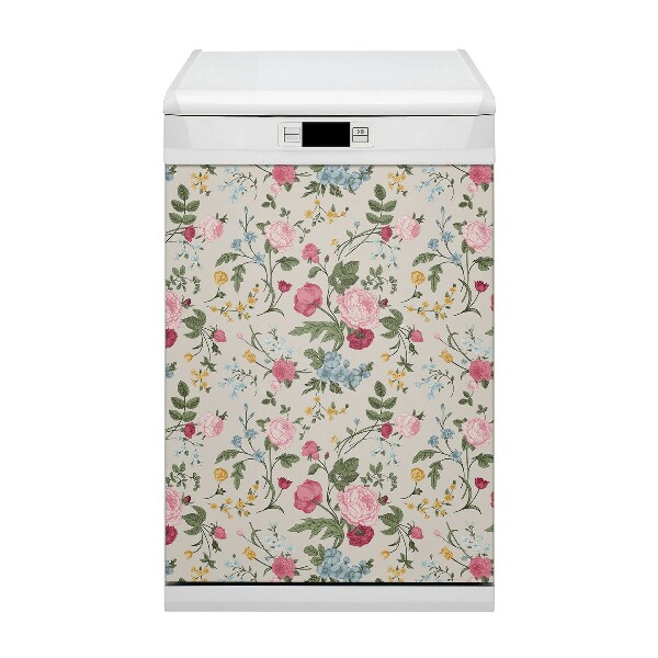 Funda magnética para lavavajillas Flores coloridas