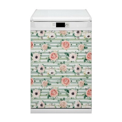 Funda magnética para lavavajillas Rosas a rayas