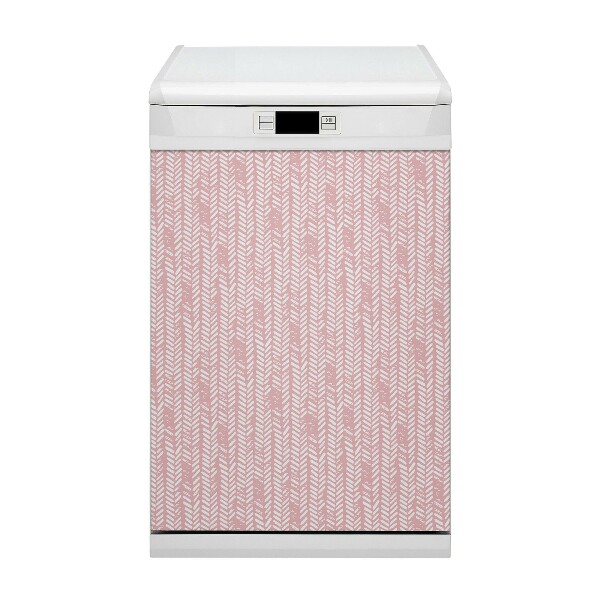 Cubierta magnética para lavavajillas Herringbone rosa