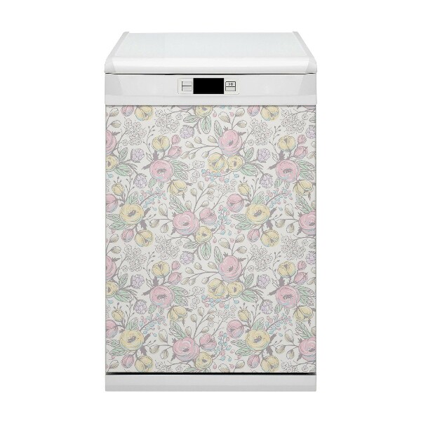 Funda magnética para lavavajillas Flores coloridas