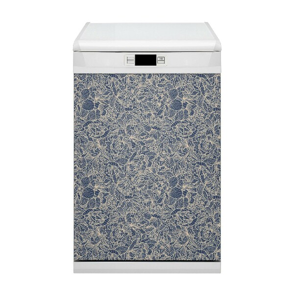 Funda magnética para lavavajillas Flor azul