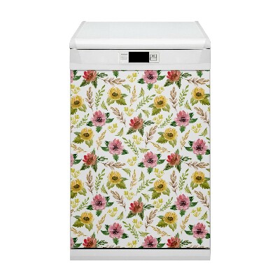 Funda magnética para lavavajillas Flores de acuarela