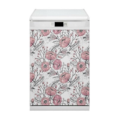 Imán decorativo para lavavajillas Arte de rosas pastel