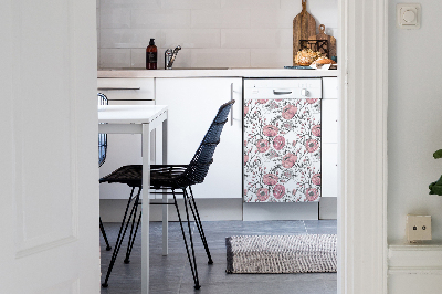 Imán decorativo para lavavajillas Arte de rosas pastel