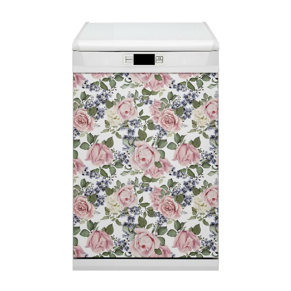 Funda magnética para lavavajillas Rosas de acuarela