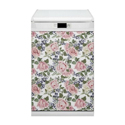 Funda magnética para lavavajillas Rosas de acuarela