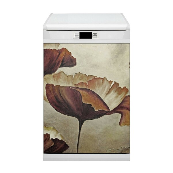 Funda magnética para lavavajillas Pintando amapolas grandes
