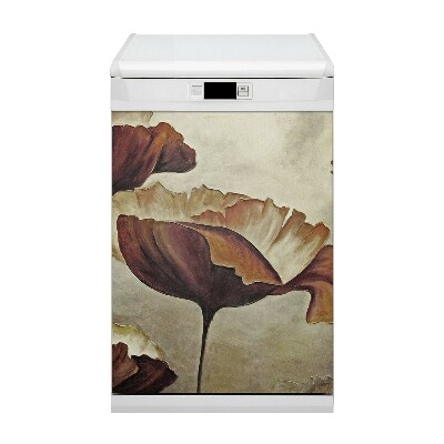 Funda magnética para lavavajillas Pintando amapolas grandes