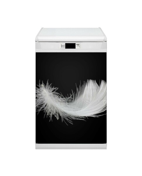 Imán decorativo para lavavajillas Pluma blanca