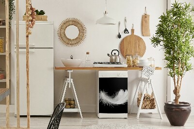 Imán decorativo para lavavajillas Pluma blanca