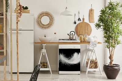 Imán decorativo para lavavajillas Pluma blanca