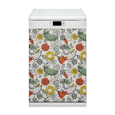 Funda magnética para lavavajillas Contornos de fruta