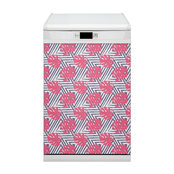 Funda magnética para lavavajillas Hojas rosadas