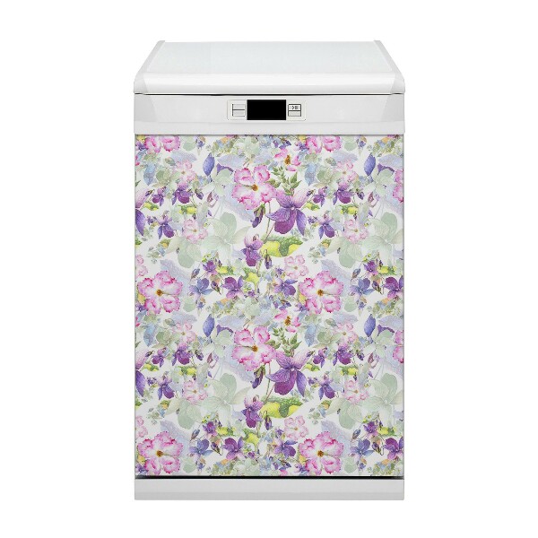 Cubierta para lavavajillas Flores moradas