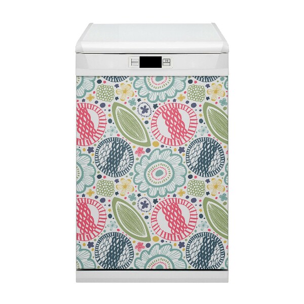 Funda magnética para lavavajillas Flores coloridas