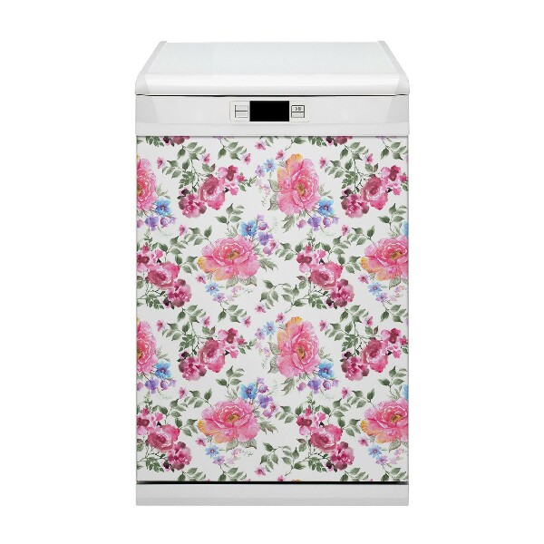 Funda magnética para lavavajillas Rosas de acuarela