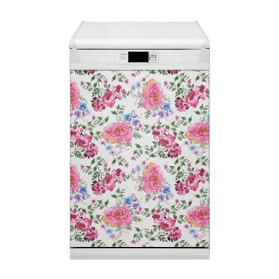 Funda magnética para lavavajillas Rosas de acuarela