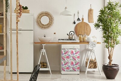 Funda magnética para lavavajillas Rosas de acuarela