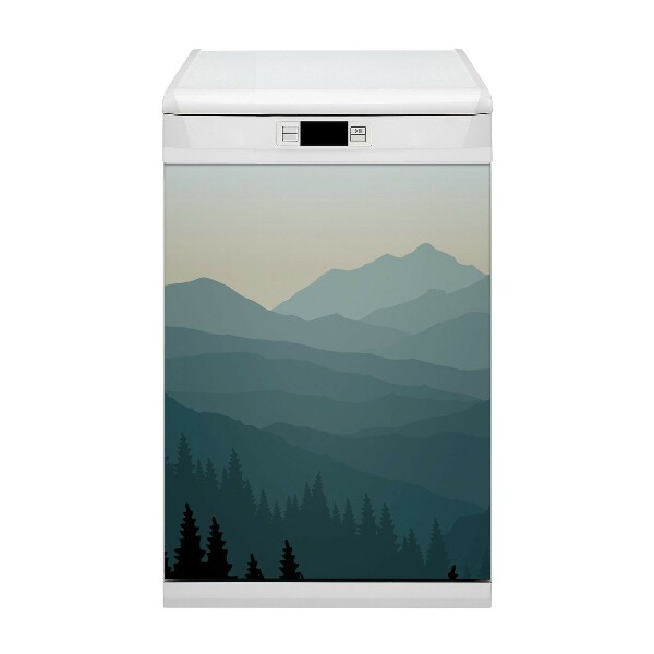 Cubierta magnética para lavavajillas Vista de las montañas