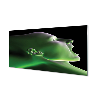 Cuadro de cristal acrílico La luz verde la cabeza del hombre