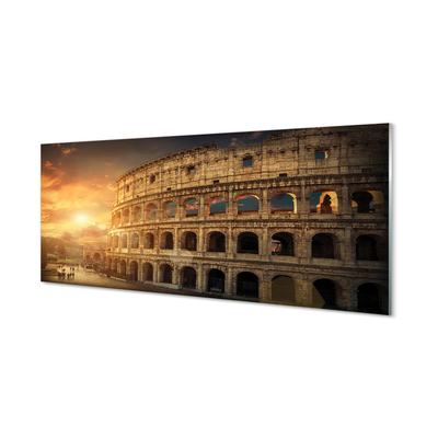 Cuadro de cristal acrílico Roma coliseo puesta de sol