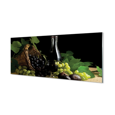Cuadro de cristal acrílico Hojas de uva de vinificación basura
