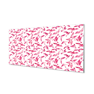 Cuadro de cristal acrílico Pájaros de color rosa