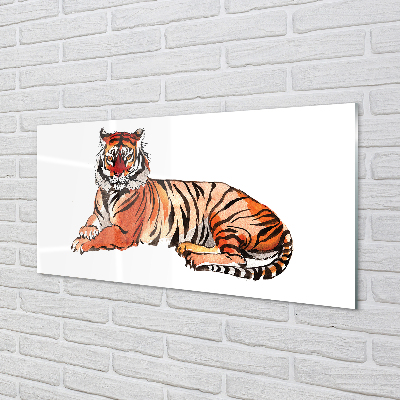 Cuadro de cristal acrílico Tigre pintado