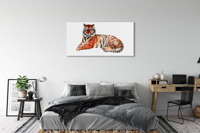 Cuadro de cristal acrílico Tigre pintado