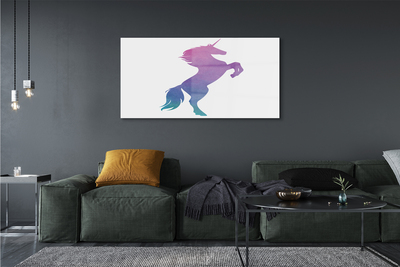 Cuadro de cristal acrílico Unicornio pintado