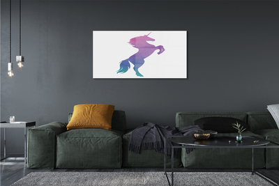Cuadro de cristal acrílico Unicornio pintado