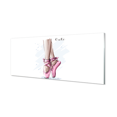 Cuadro de cristal acrílico Zapatillas de ballet de color rosa